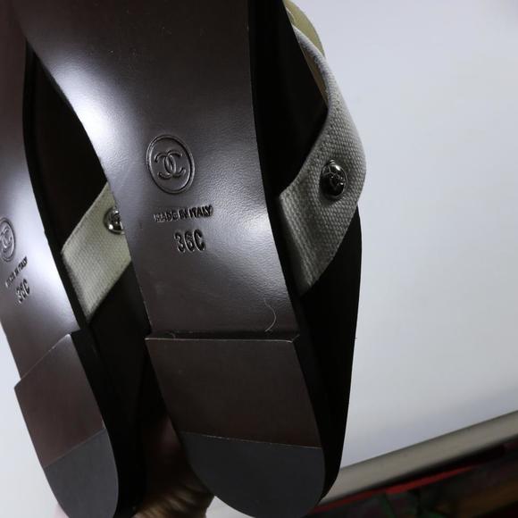 Fabric White Classic Camelia Flower Logo Thong Sandals Flip Flops B722 - Picture 11 of 12